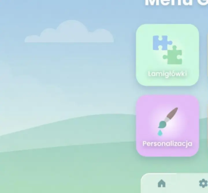 Ekran wyboru relaksujących trybów i łamigłówek w grze SkyMind Relax